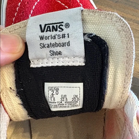 Vans high top kids shoes. Size 2. - Picture 2 of 8
